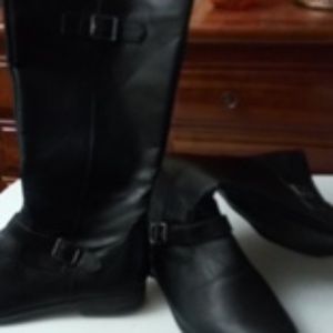 Black wide Cafe boots